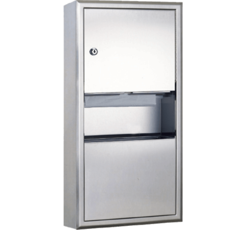 Paper Towel Dispenser & Waste Receptacle (Surface Mounted)